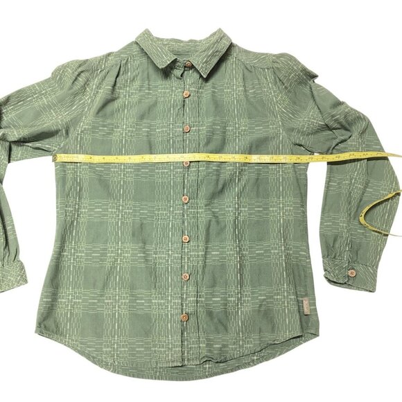 Woolrich Women's Green Pattern Shirt, Size Medium, Cotton, Button Front, Casual - Picture 6 of 10